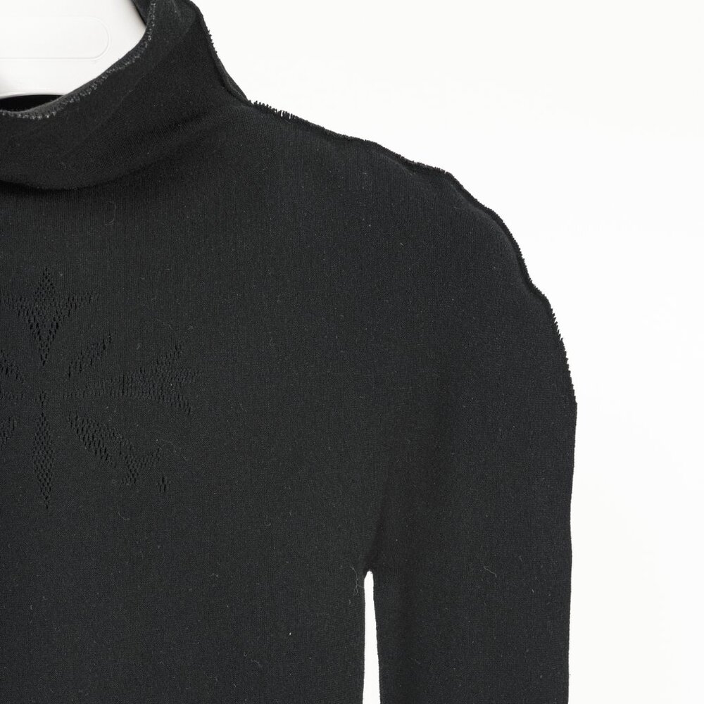 Issey Miyake Fete A-Poc Black Knit Pointelle Turtleneck - Picture 4 of 9